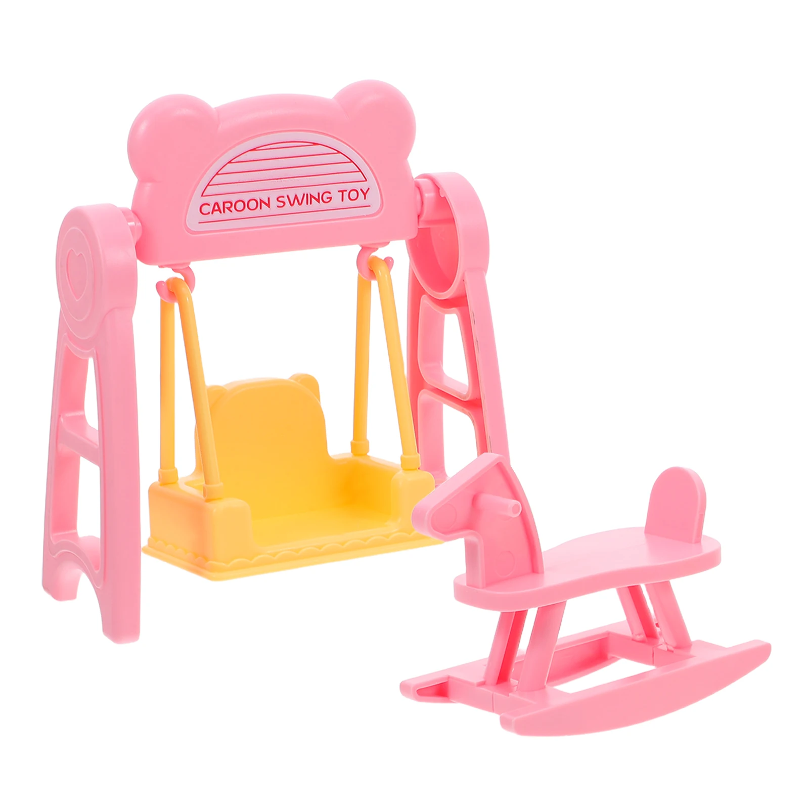 2 セット子供のままごとおもちゃ家具ドールハウスアクセサリーミニ装飾ミニチュアプラスチック装飾スイングモデル椅子