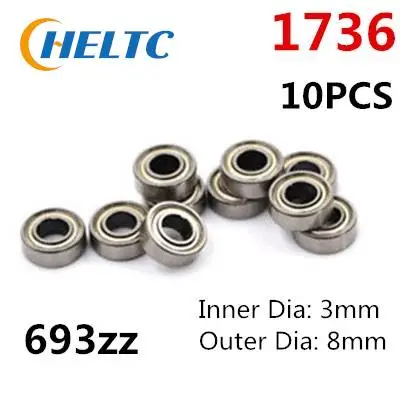 

10pcs 693ZZ Miniature Ball Bearings 3*8*4mm Small Double Shielded Miniature Metal Steel Bearing