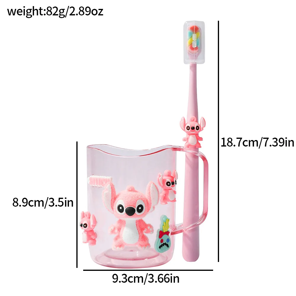Disney conjunto de copo de escovação de dentes para crianças, ponto de plantio de cabelo, escova de dentes de desenho animado, engrossado, copo de enxaguatório bucal doméstico, presentes