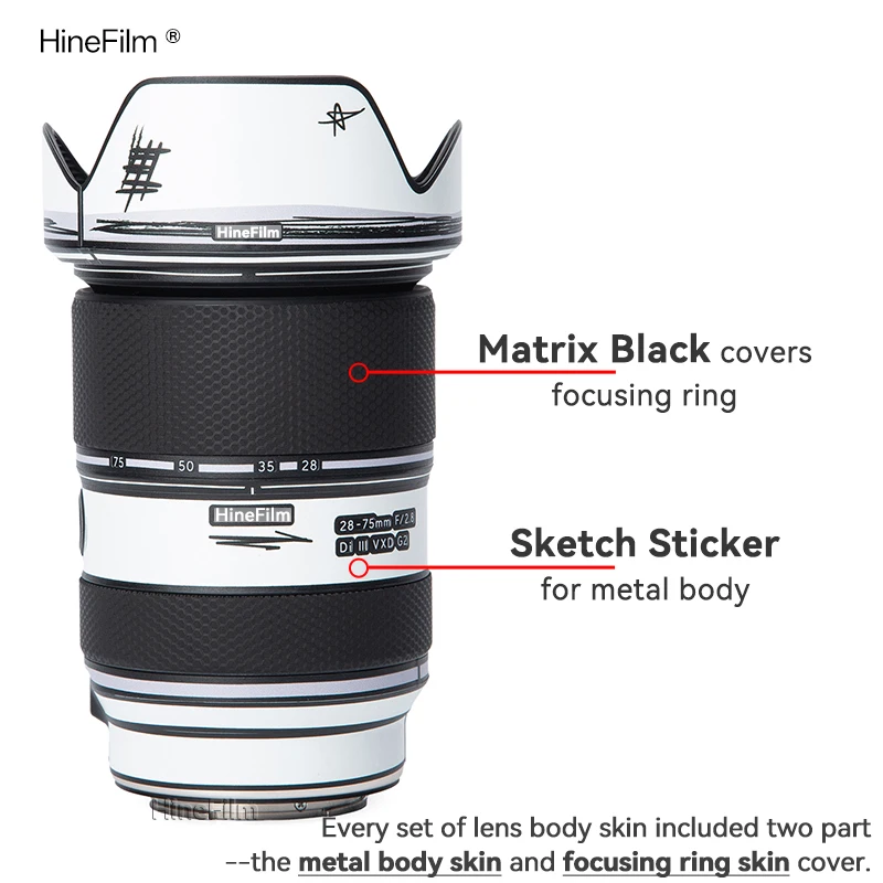 Hinefilm Skin für Tamron 28–75 28–200 Objektivaufkleber, schützende Aufkleberhaut 35–150 70–180 Objektivschutz 35150, Abdeckungsaufkleber 150500 – Detail 13
