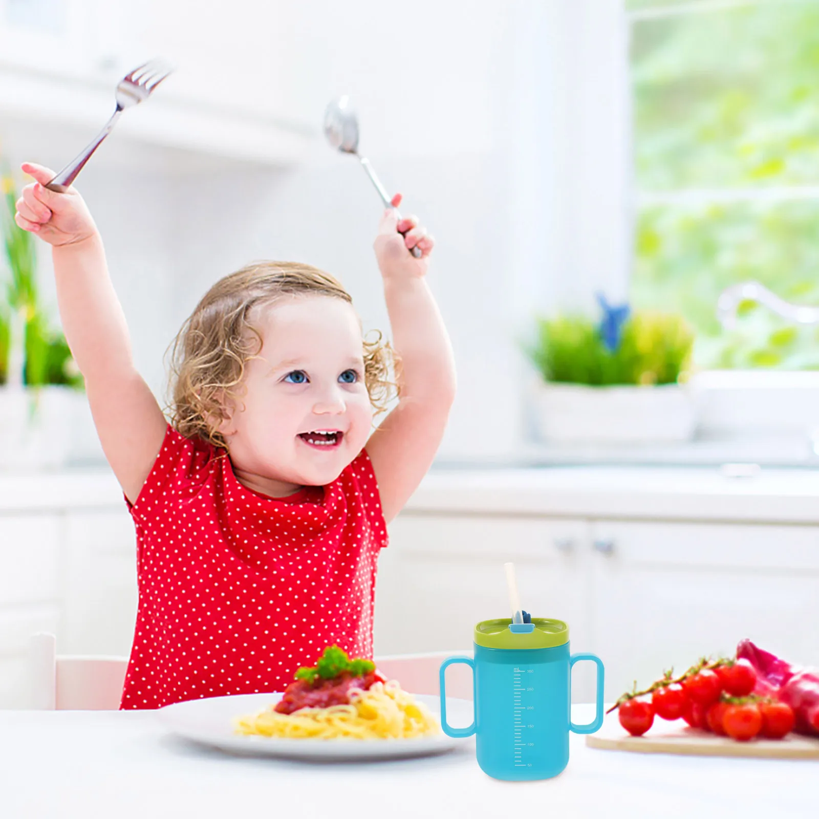 

300 мл детская чашка-непроливайка, изолированная детская бутылка для воды, соломенная крышка двойного назначения для малышей, пожилых людей, дисфагия, кормление