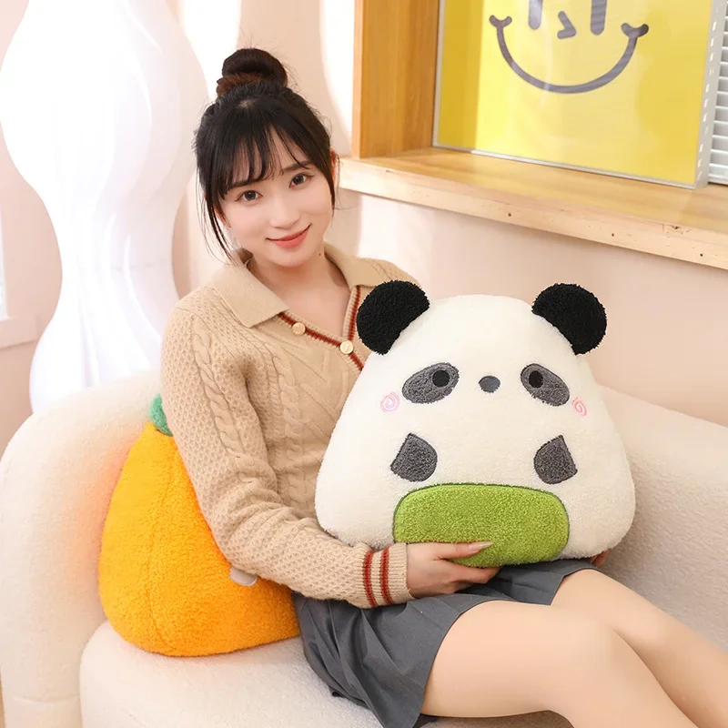 35X40cm Sushi Animal Cartoon Plush Cushion Stuffed Mouse Panda Carrot Rabbit with Flannel Blanket Sleeping Nap for Kids Gift