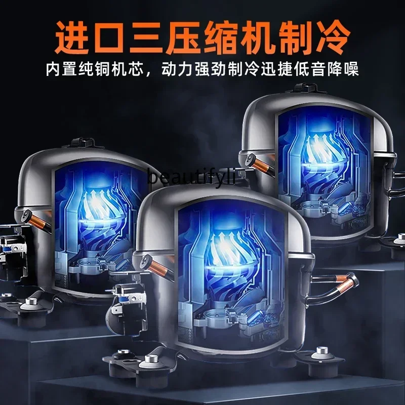 E132 ثلاثة درجات حرارة وثلاث خطوات تحكم شاشة مبردة طلب خزانة شواء تجارية ثلاجة طاولة ثلج #4