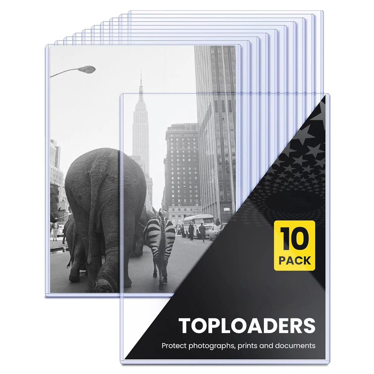 10pcs clear semi-rigid PVC paper protector in hard plastic sleeve for photos, posters, documents and prints