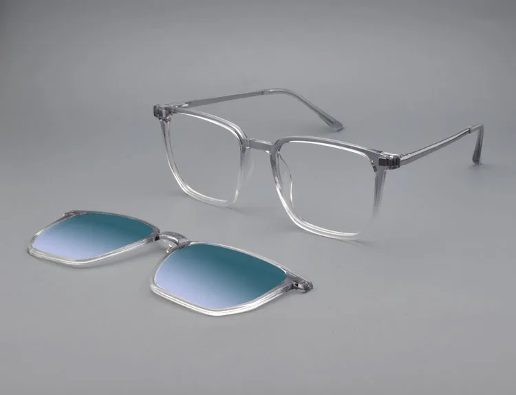 Transparente Brille Magnet Sonnenbrille Clip gespiegelt Magnet clip auf Brille rosa Rezept Myopie Brille Rahmen lila – Detail 20