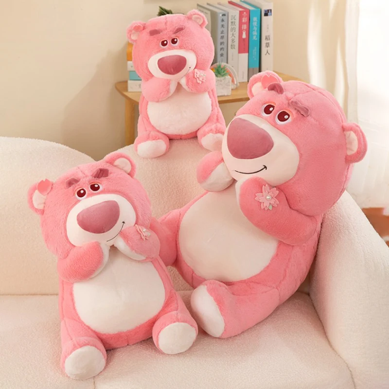 30-70cm Disney Lotso Doll Cartoon Pink Sakura Bear Kawaii Plush Toys Cute Anime Soft Stuffed Plushie Birthday Gift for Children