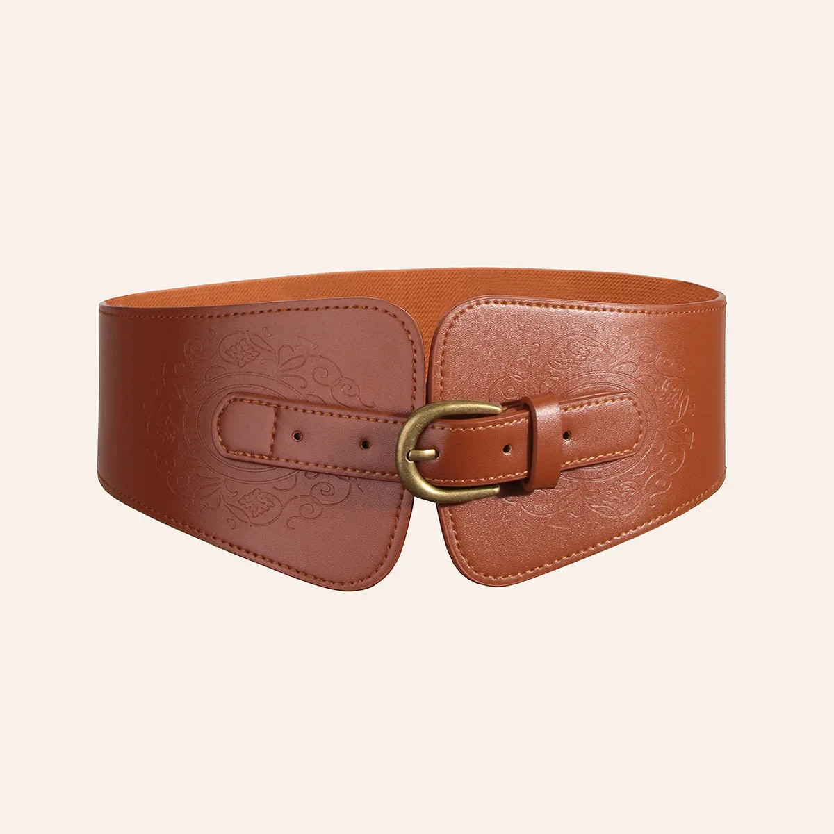 حزام خصر جلدي أنيق للنساء منقوش لعرض الأزياء وحزام سترة