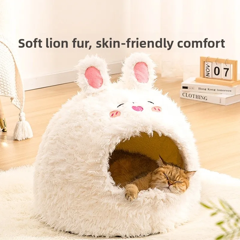 

Warm House Winter f-Closed Sle Pet Bed for Kittens And s All Seasons Universal Cozy Little House for Your Feline