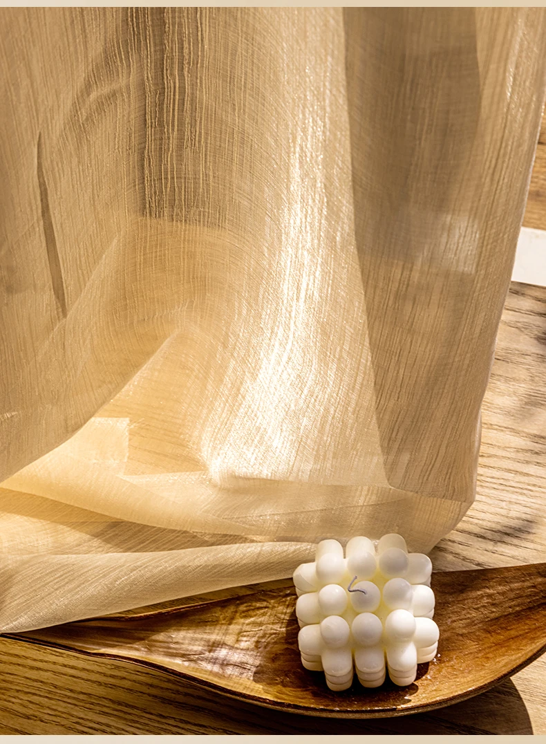 Spain Sparkling Luxury Golden Sheer Curtain for Party Living Room Bedroom Window Home Decor Curtains Custom Size