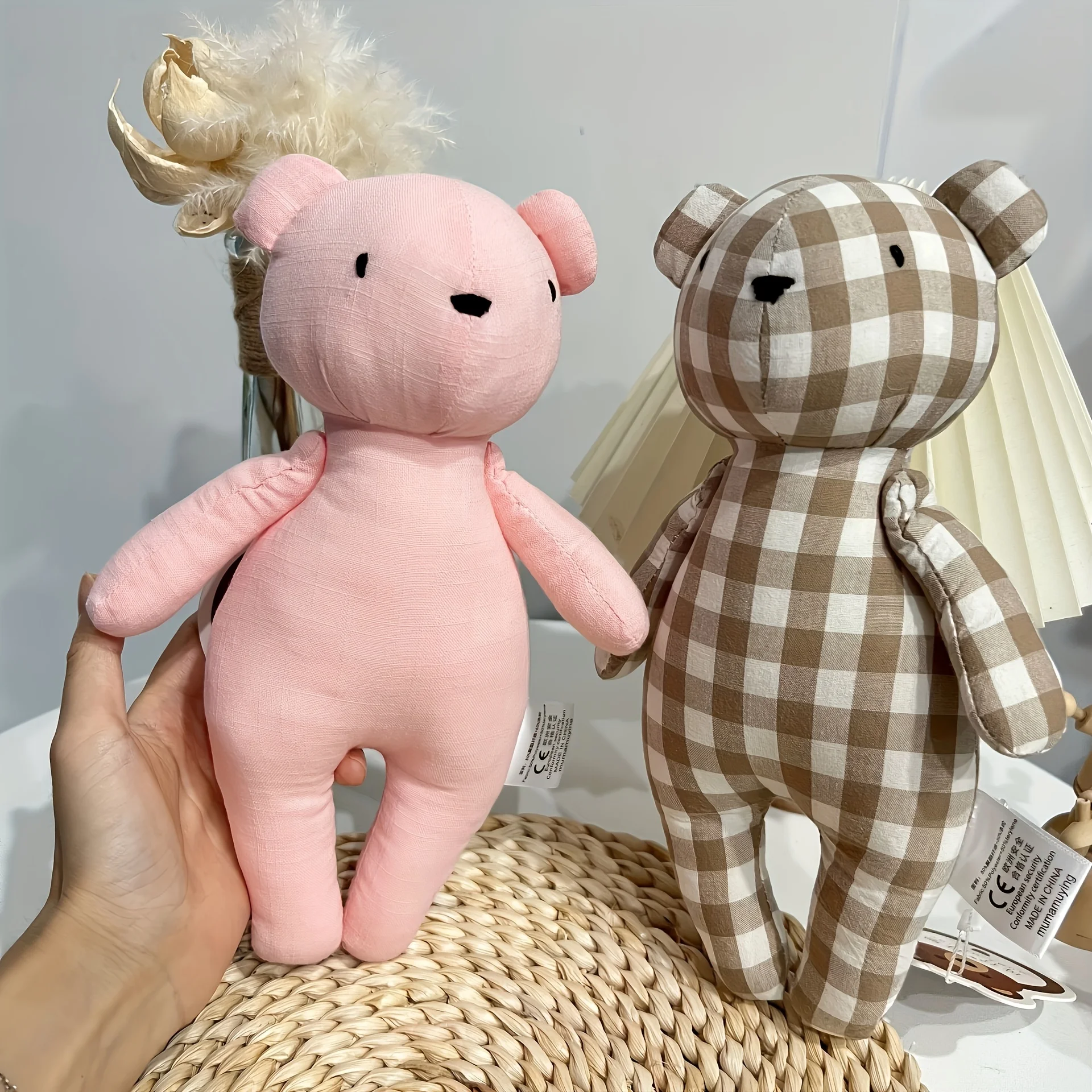 なだめる人形生地のおもちゃベビールームの装飾写真撮影の小道具市松テディベア子供イン北欧スタイル