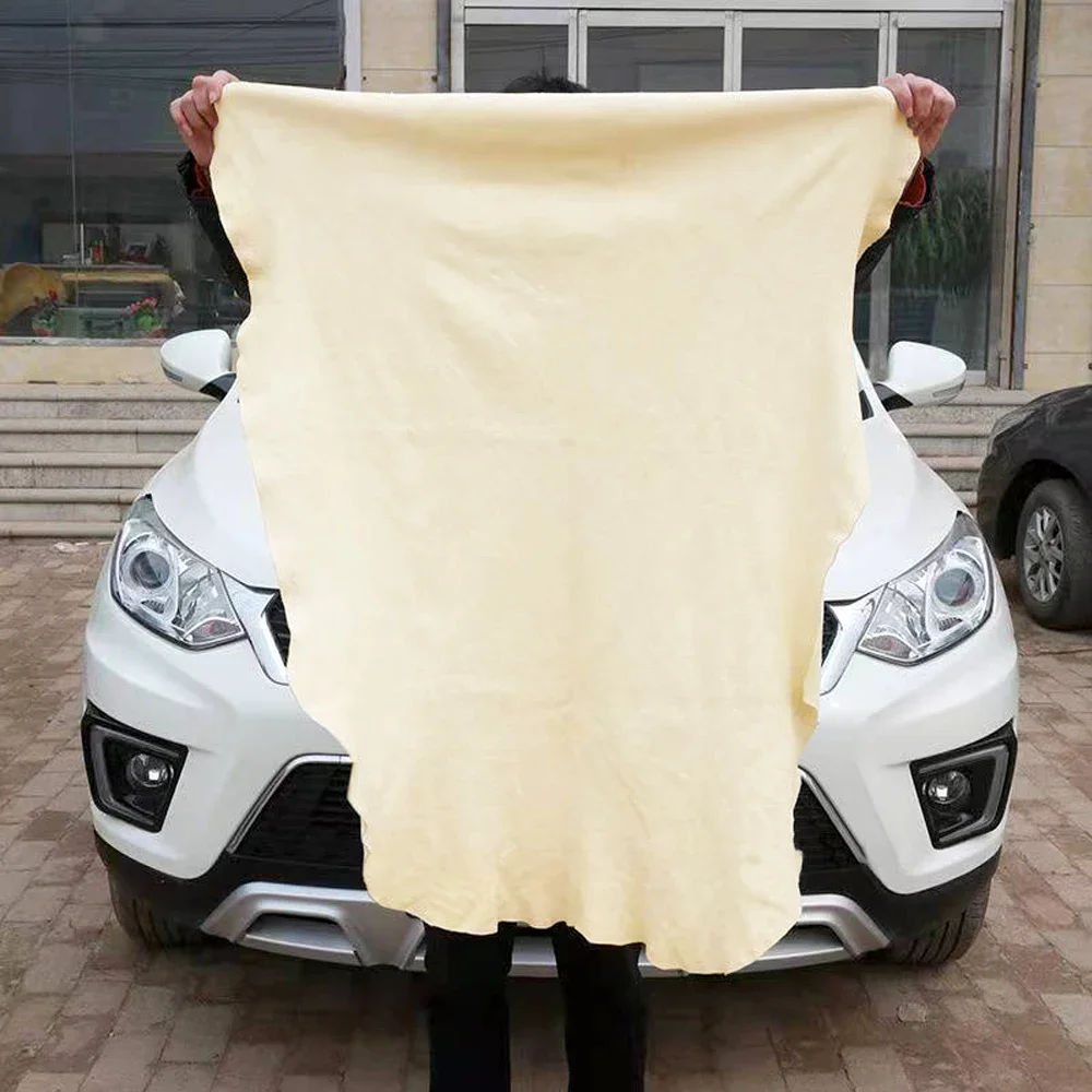 Car wash supplies: suede towels, deer skin towels, absorbent, quick drying, thickened natural deer skin car wipes, cloths