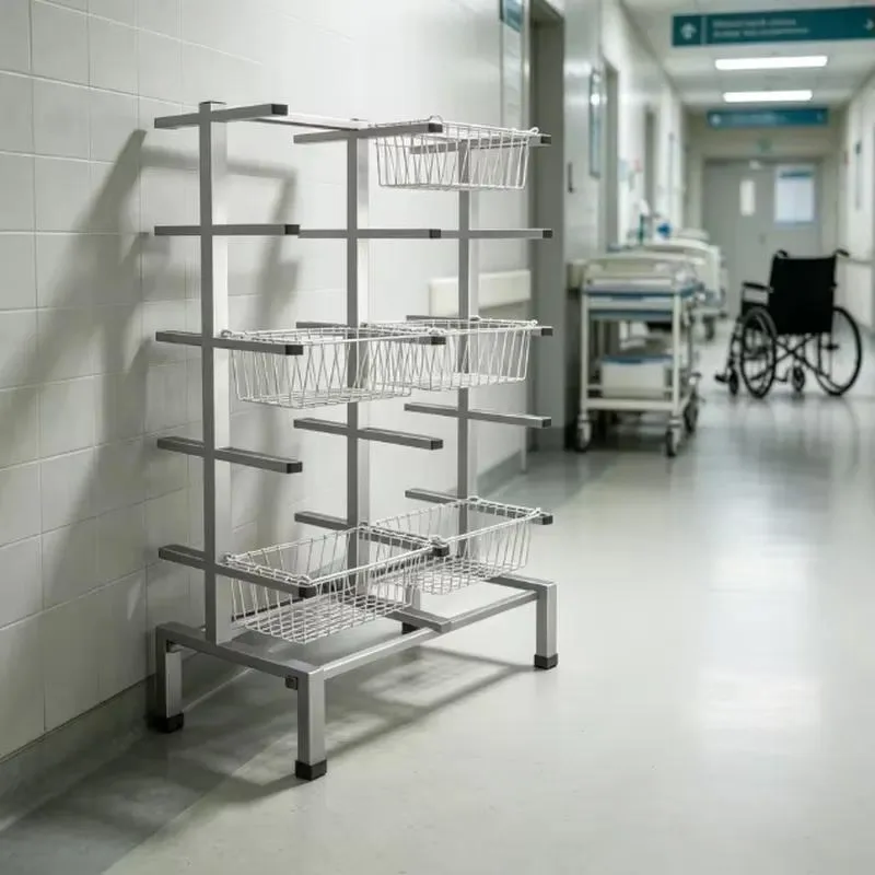 for Heavy Duty 304 Stainless Steel Double Row Basket Storage Rack Modular Wire Mesh Locker for Hospital Laboratories
