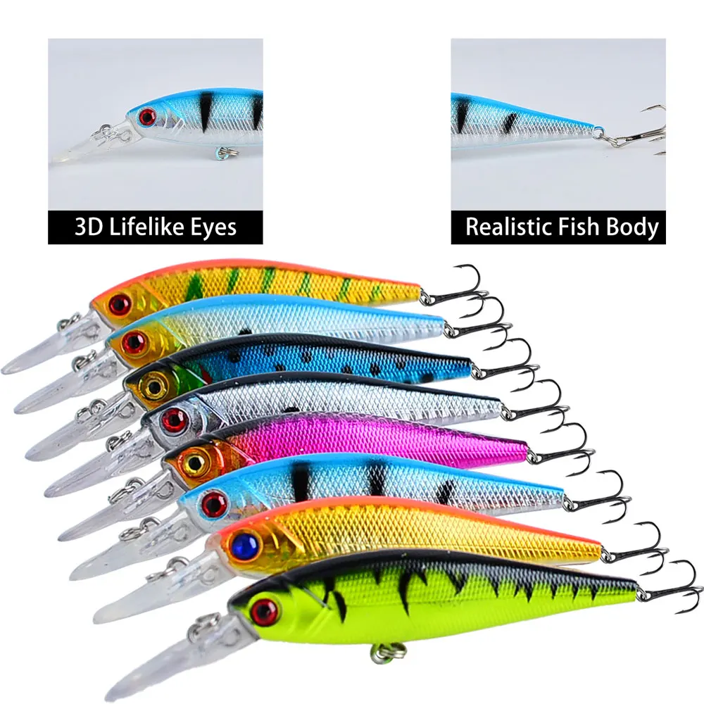 8Pcs Fishing Lure 10cm/9g Artificial Bionic Swing Hard Bait Tackle 3D Eyes Hook Wobbler Carp Fishing Pesca for Bass Pike - view 3