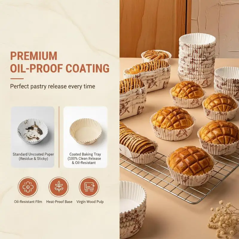 Heat Resistant Paper Baking Trays 50Pcs Round Boat Windmill Shaped for Home Baking Enthusiasts Cupcake Making