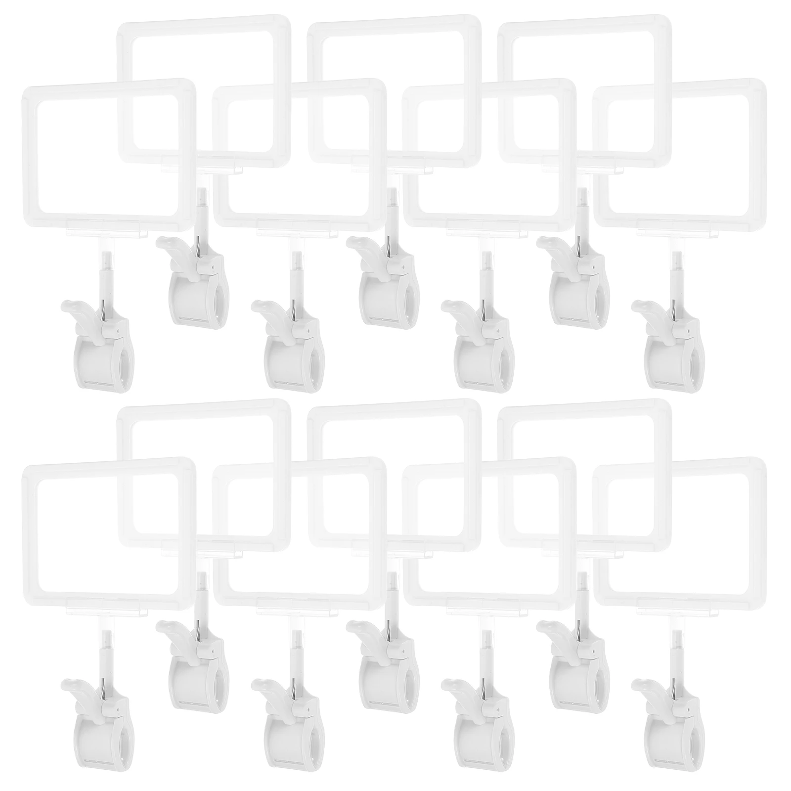 

15 Set Double Sided Price Tag Card Protector Clip for Tags Commodity White Head Display Clips Signs