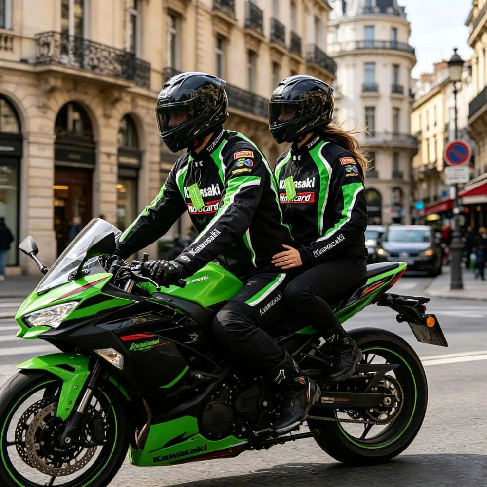 

Fashionable and luxurious Kawasaki motorcycle jacket for men and women summer breathable anti drop wear-resistant racing suit
