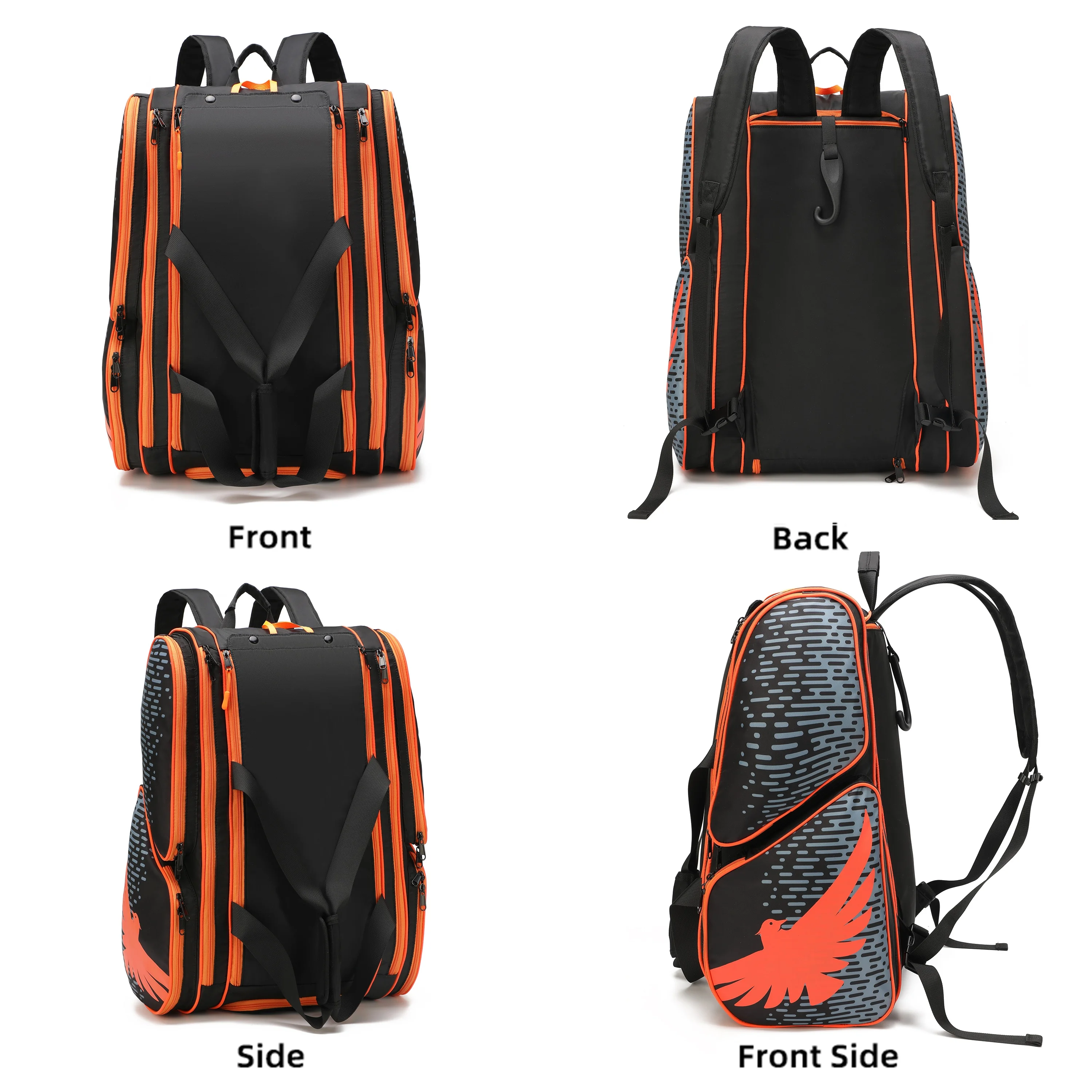 Custom Logo Nylon Portable Sport Large Capacity Waterproof Tennis Pickleball Bag Badminton Racket Padel Bag With Shoe Pocket - Image 5