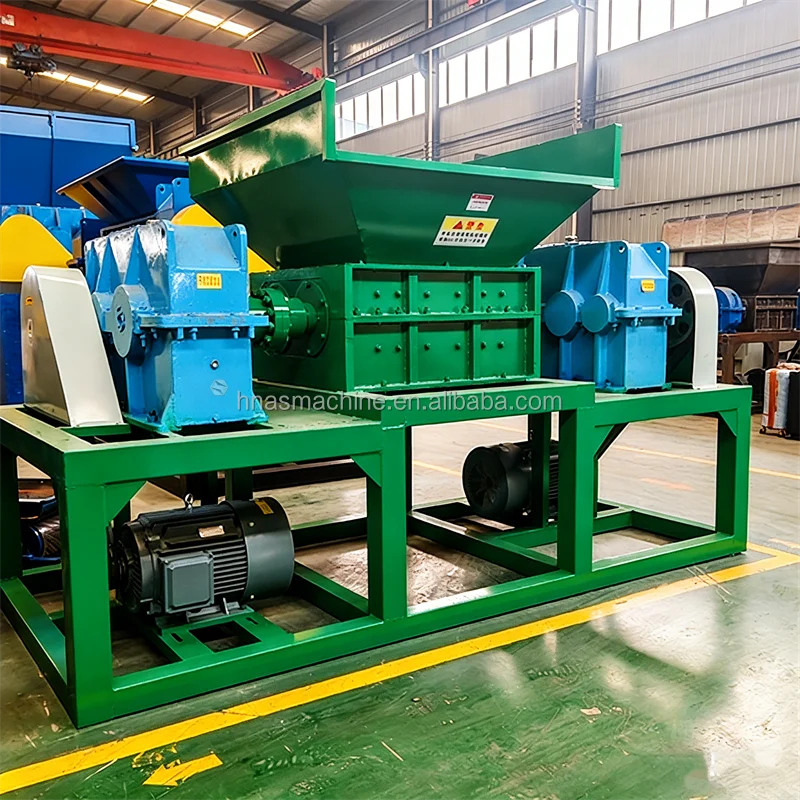 High Quality Double Shaft Plastic Shredder Machine Waste Tire Shredding Recycling Machine Portable Industrial Shredder