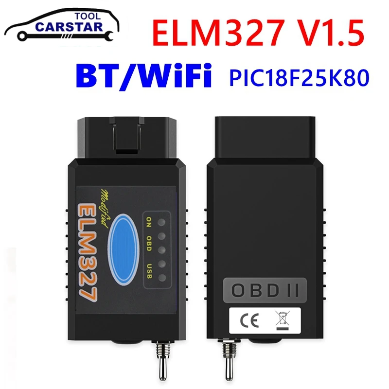 ELM327 V1.5 bluetooth or WiFi  version PIC18F25K80 Chip BT WiFi For Ford can Switch OBD Scanner Car Diagnostic Tool multilingual