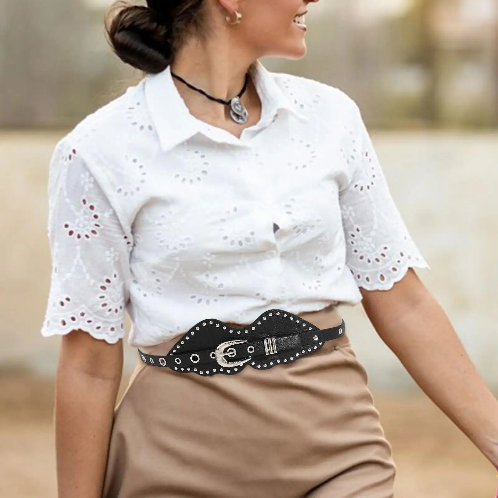 เข็มขัดหัวเข็มขัดแฟชั่นผู้หญิงเข็มขัดเอวสำหรับเสื้อสเวตเตอร์กางเกงยีนส์เสื้อช้อปปิ้ง