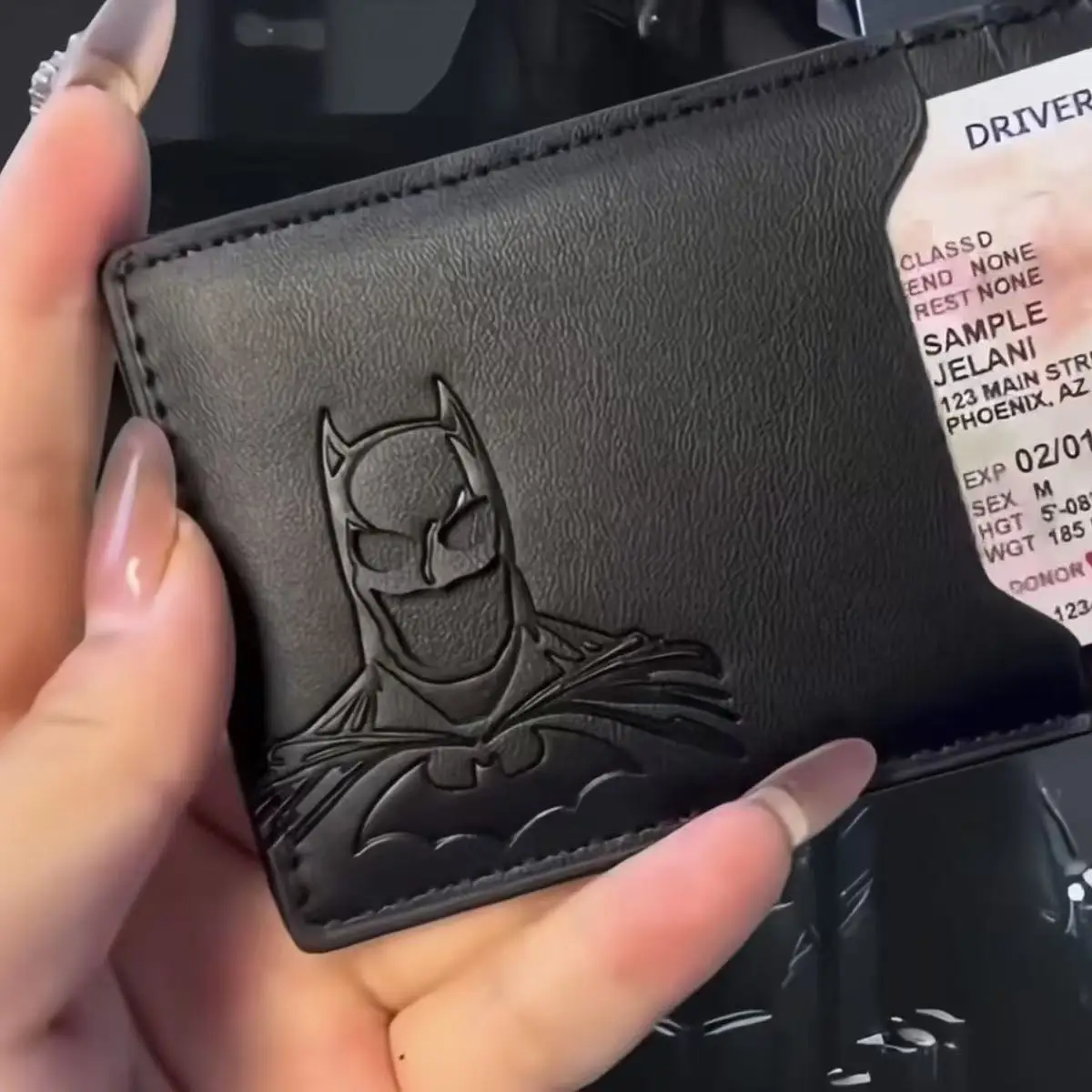 2Pcs Leather Bat Wallet Personalized Superhero Mask Card Holder Bat ID Heroic Wallet Gift