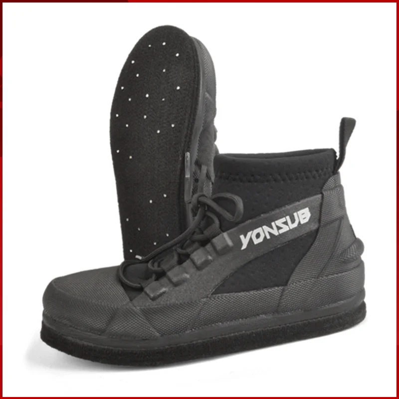 2025 YONSUB Mid Cut Fisher Boots with Sole Nail Keep Warm Water Shoes Anti Slip Professional Sea Fishing Shoes Size 36-46