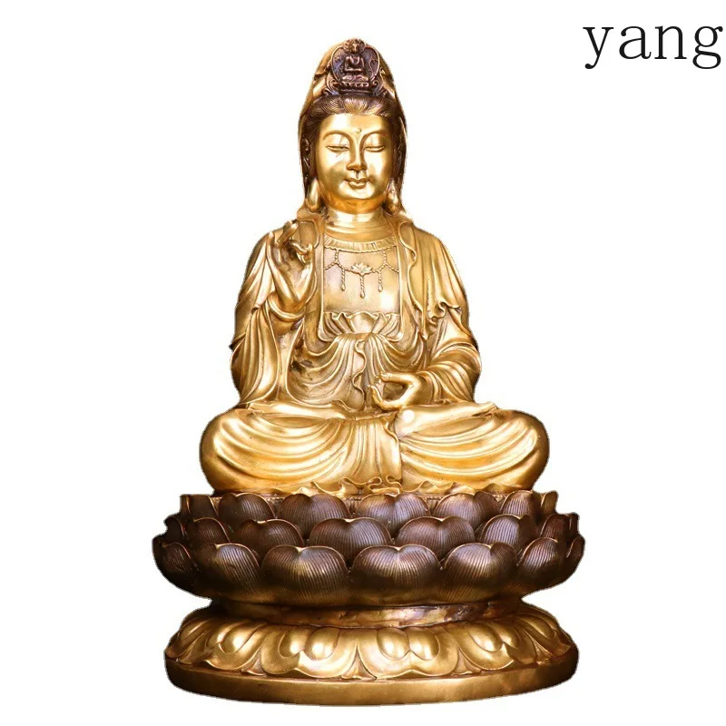 CX Avalokiteshvara Bodhisattva Ornament, Home Buddha Hall Buddha Statue, Sitting Lotus Avalokiteshvara