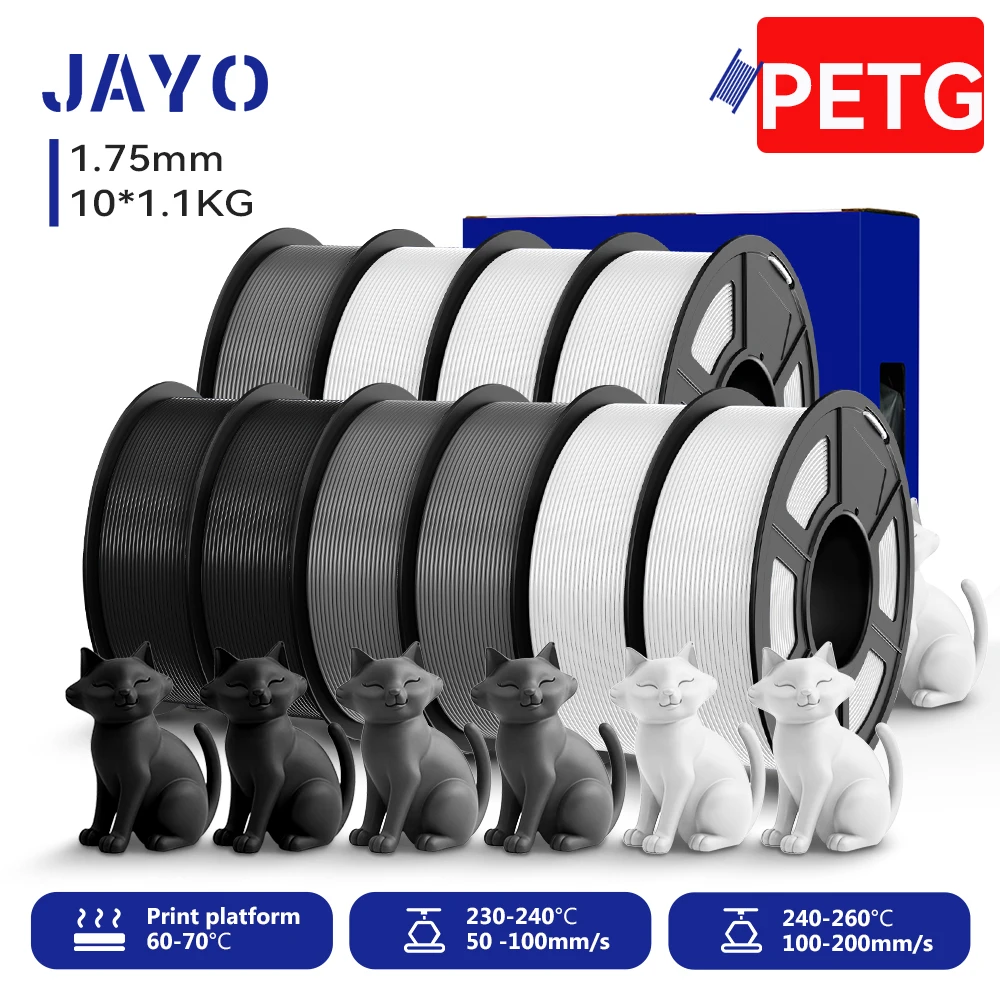 JAYO 3D PETG/ High Speed Matte PETG/PLA Classic Printer Filament 1,75 mm 3D-Drucker Filament 11 kg Ordentlich gewickeltes PETG für 3D