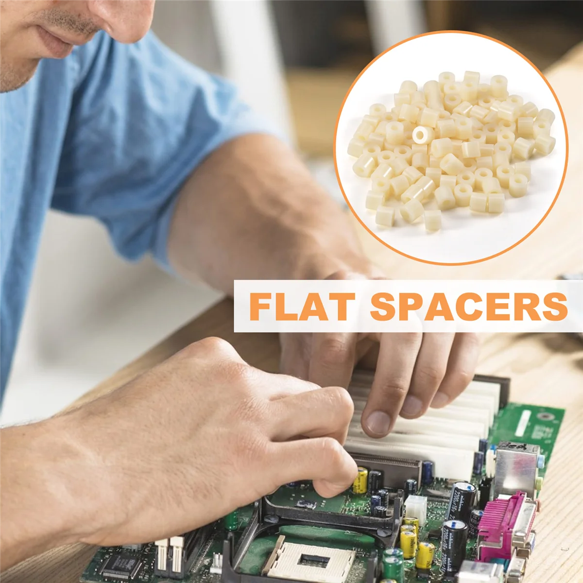 Arandela espaciadora de cilindro de plástico F-3C 7 mm x 3,2 mm x 6 mm 100 piezas