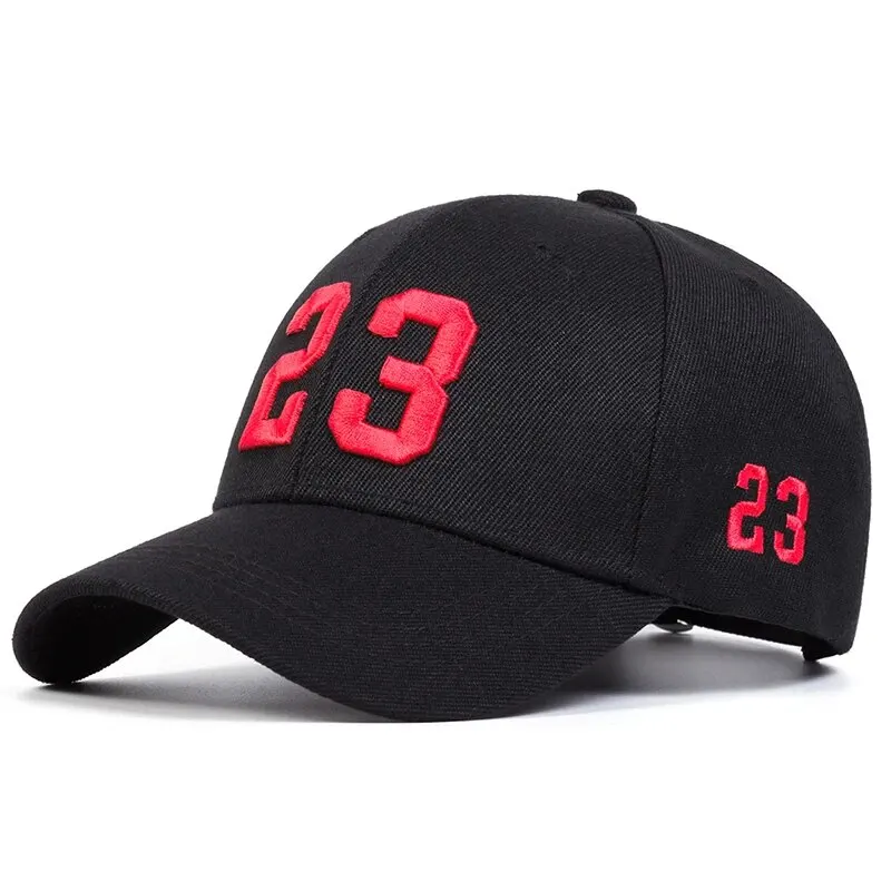 Unisex 23 Number Embroidery Baseball Caps Spring Autumn Outdoor Adjustable Casual Hats Hip Hop Cap Sunscreen Hat