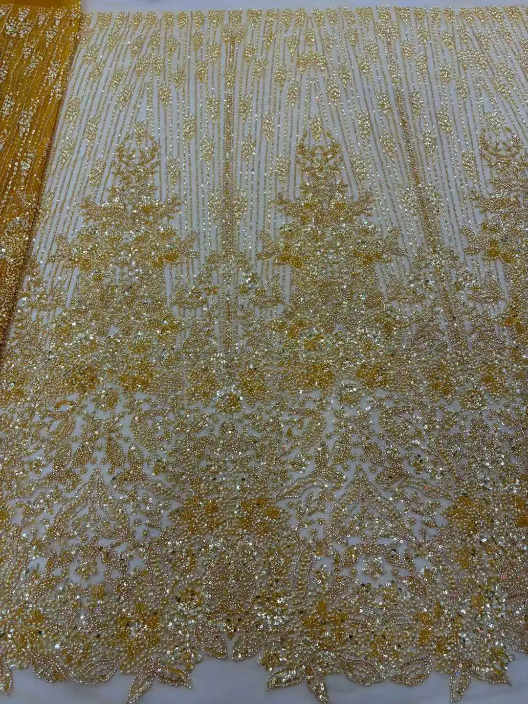 

5 ярдов роскошной африканской кружевной ткани с бисером, высококачественная нигерийская кружевная ткань с пайетками 2026 года, французские кружева для праздничных платьев