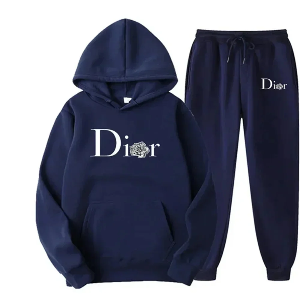 Men\'s and women\'s hoodie and sweatpants set, hoodie and sweatpants, sporty, trendy, autumn and winter, brand new, 2-piece set