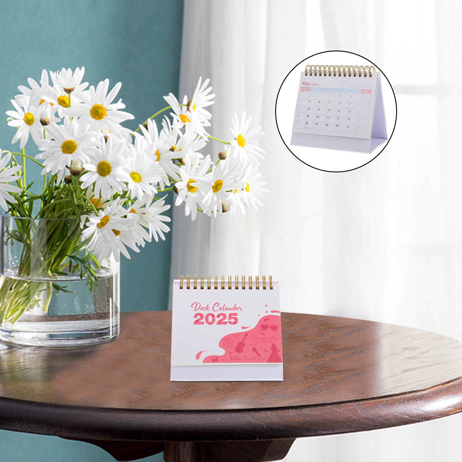 

Compact Desk Calendar 2025 Lunar Year of The Snake Planner Small Standing Mini Desktop Office Calendar Year of The Snake Planner