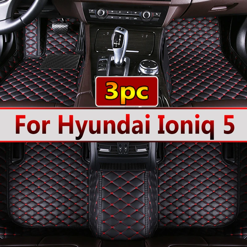 

Автомобильные коврики на заказ для Hyundai Ioniq 5 2020 2021 2022, авто роскошные кожаные мужские и женские автомобильные коврики с полным покрытием