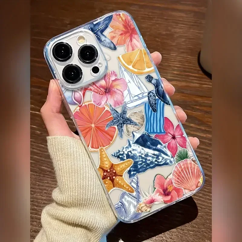 

Marine Animal Lemon ﻿Phone Case For iPhone 16 15 14 13 12 11 Pro Max Mini X XS SE 7 8 Plus 16E Shockproof Soft Transparent Cover