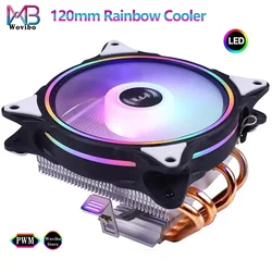 4 Isı Borusu CPU Radyatör Soğutucu 120mm RGB Düşük Profil Fan PWM 4PIN LGA 775 1155 1150 1151 1200 1700 2011 X79 X99 AM4 Ventilador