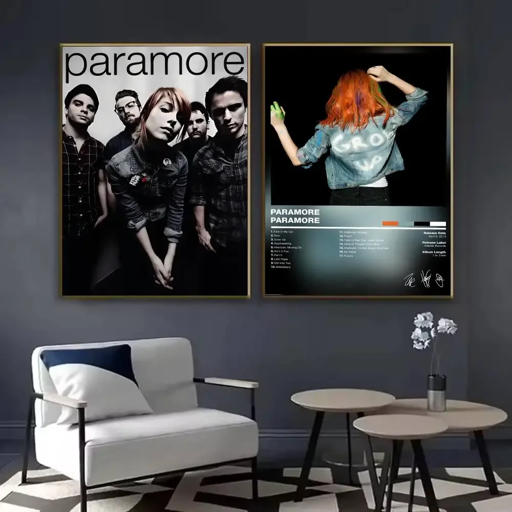 Singer P-Paramore Rock Band Poster Waterproof Sticky Wall Art Print For Bedroom Living Room Hallway Bar Home Decor