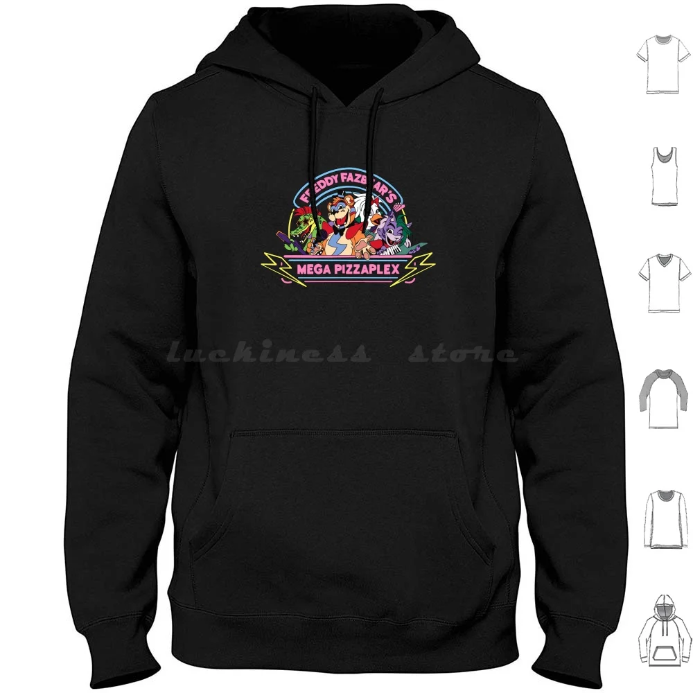 Fnaf, Security Breach, Sudaderas con capucha de manga larga Fnaf Security Breach Fazbear Pizza Glamrock Fazbear