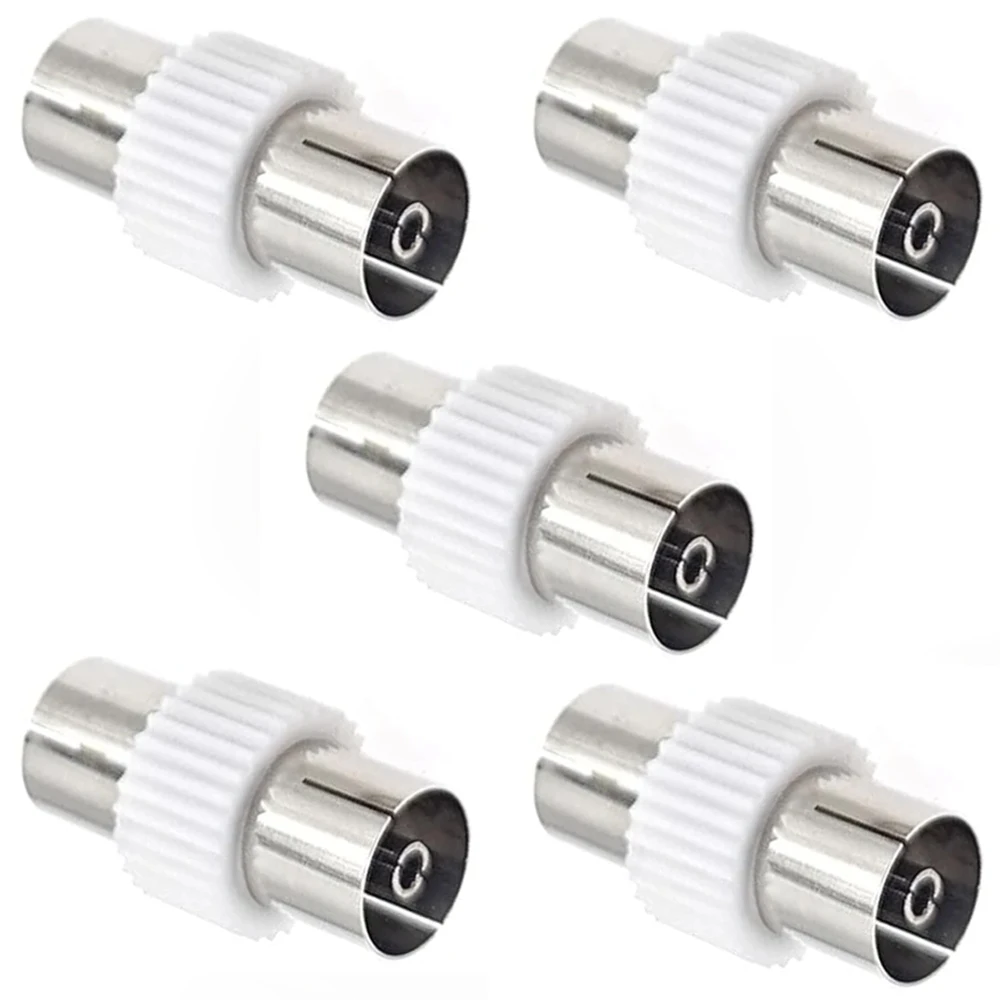 5PCS Premium RF TV Coaxial Plug Set - Male to Male & Female to Female Jack Socket for TV Aerial Antenna Coax Cable Connection P1