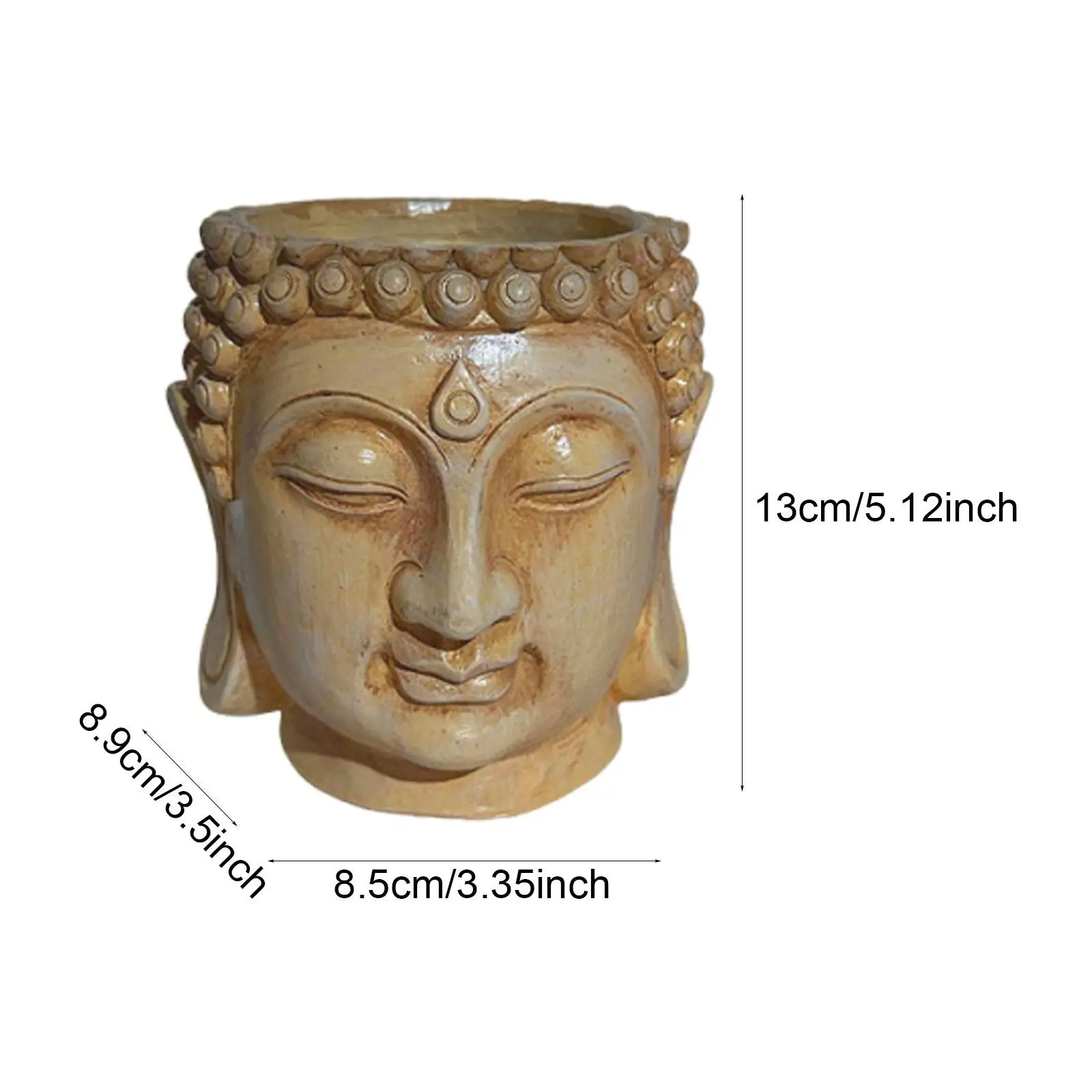 Buddha Head Flower Pot, Decoration, Organizer, Chinese Style, for Desk, Kitchen, Table, Table Decoration, Home Garden