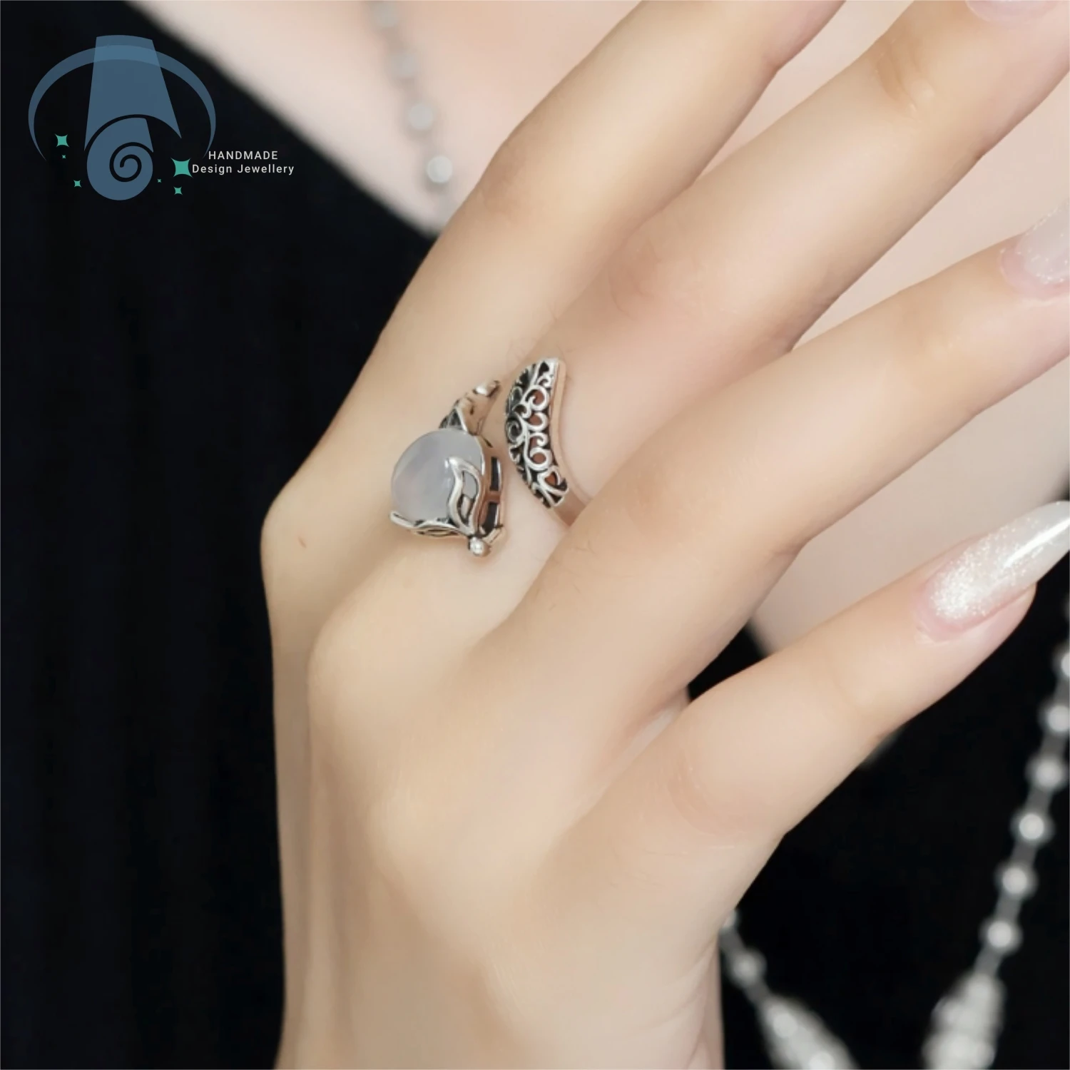 Vintage Open Fox Ring Animal Motif Niche Design Chinese Style Personality Stackable Adjustable Women Jewelry Daily Party Present
