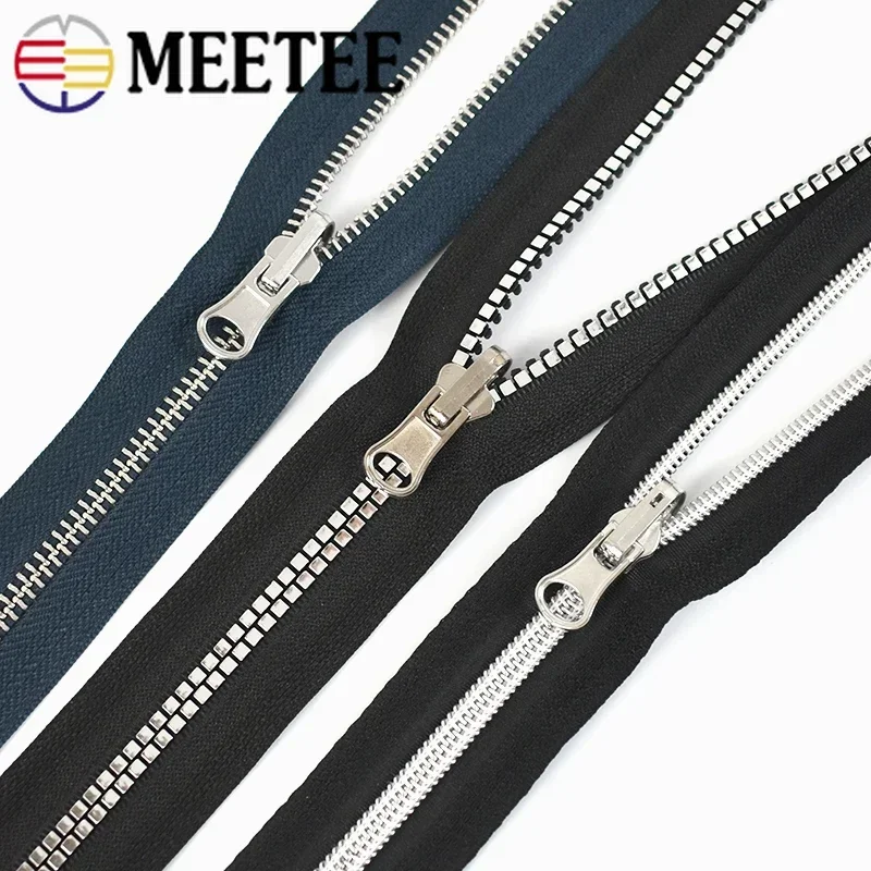 Meetee 5Pcs 3# 5# 8# Double-sided Rotary Zipper Sliders for Nylon Metal Resin Zip Head DIY Jacket Garment Sewing Accessories