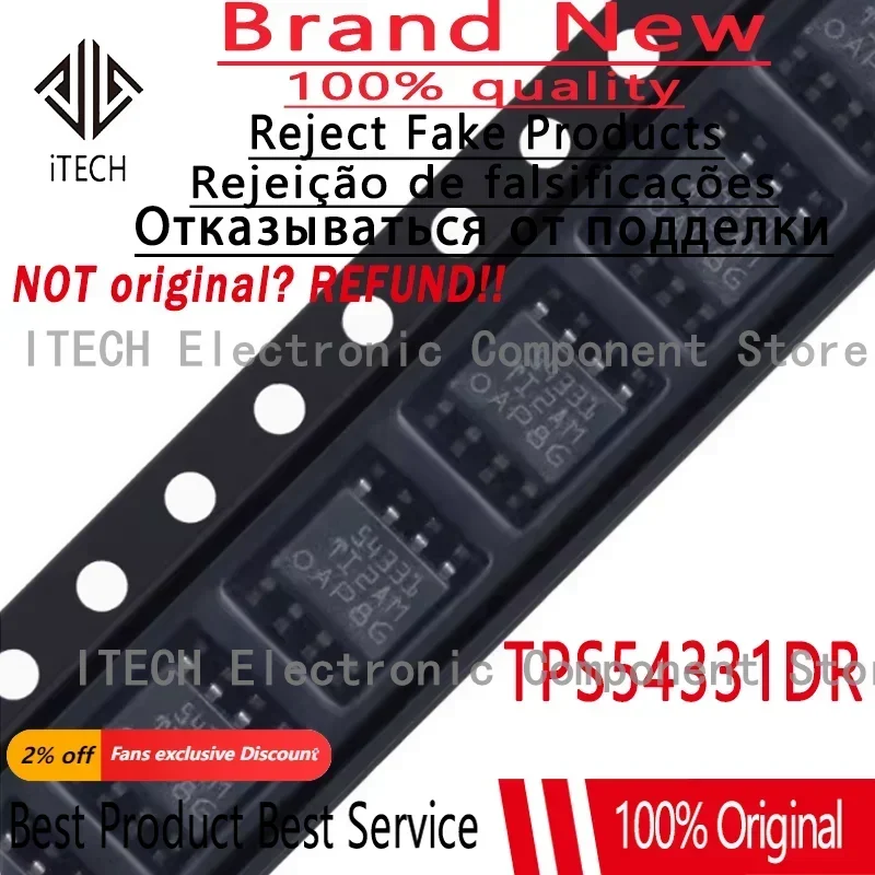 10pcs/lot Original 54331 TPS54331DR TPS54331 SOP8 Chip DC/DC Converter Buck 3A 28V 100%New and Genuine