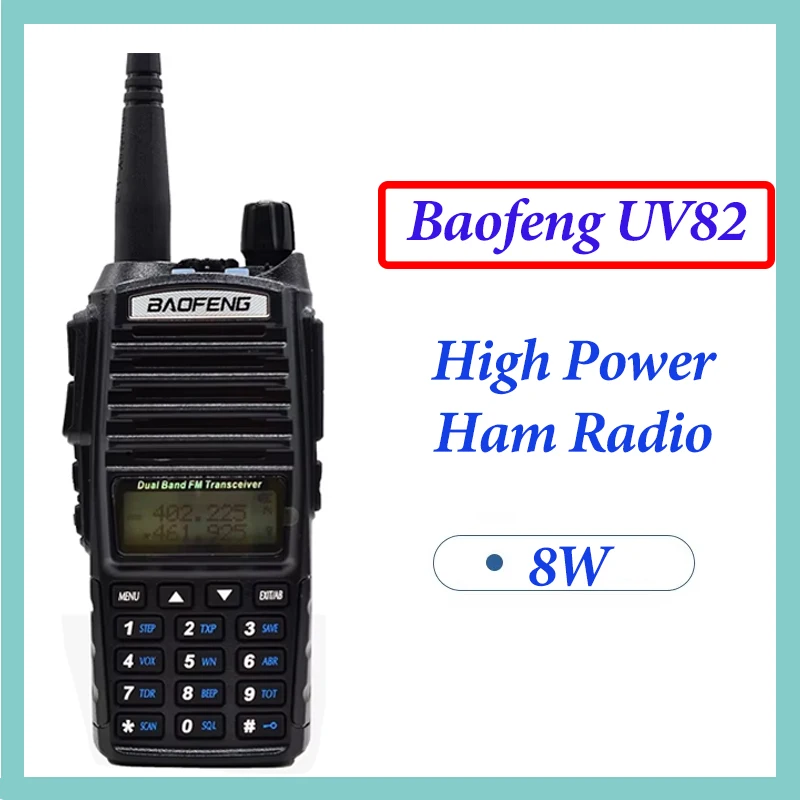 Baofeng UV 82 8W Military Walkie Talkie Long Range 10 KM High Power Modes Dual Ptt Baofeng UV82 UHF VHF Ham Radios UV-82 HP