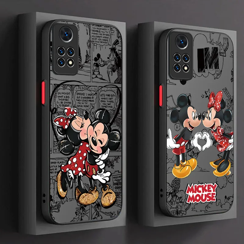 Disney Minnie Mickey Mouse Matte Hard Case For Xiaomi Redmi Note 13 12 11 Pro Plus 4G 5G 12S 11S 10 10S 9 9S 8 13C 12C 10C Cover