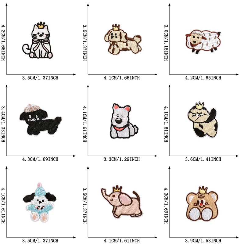 20Pcs Anime Tiere Katzen Bär Nette Eisen Auf Patches Für Kleidung Kinder Lot Gestickte Pack Diy Stoff Nähen Jacke mädchen Jungen Parche – Detail 2