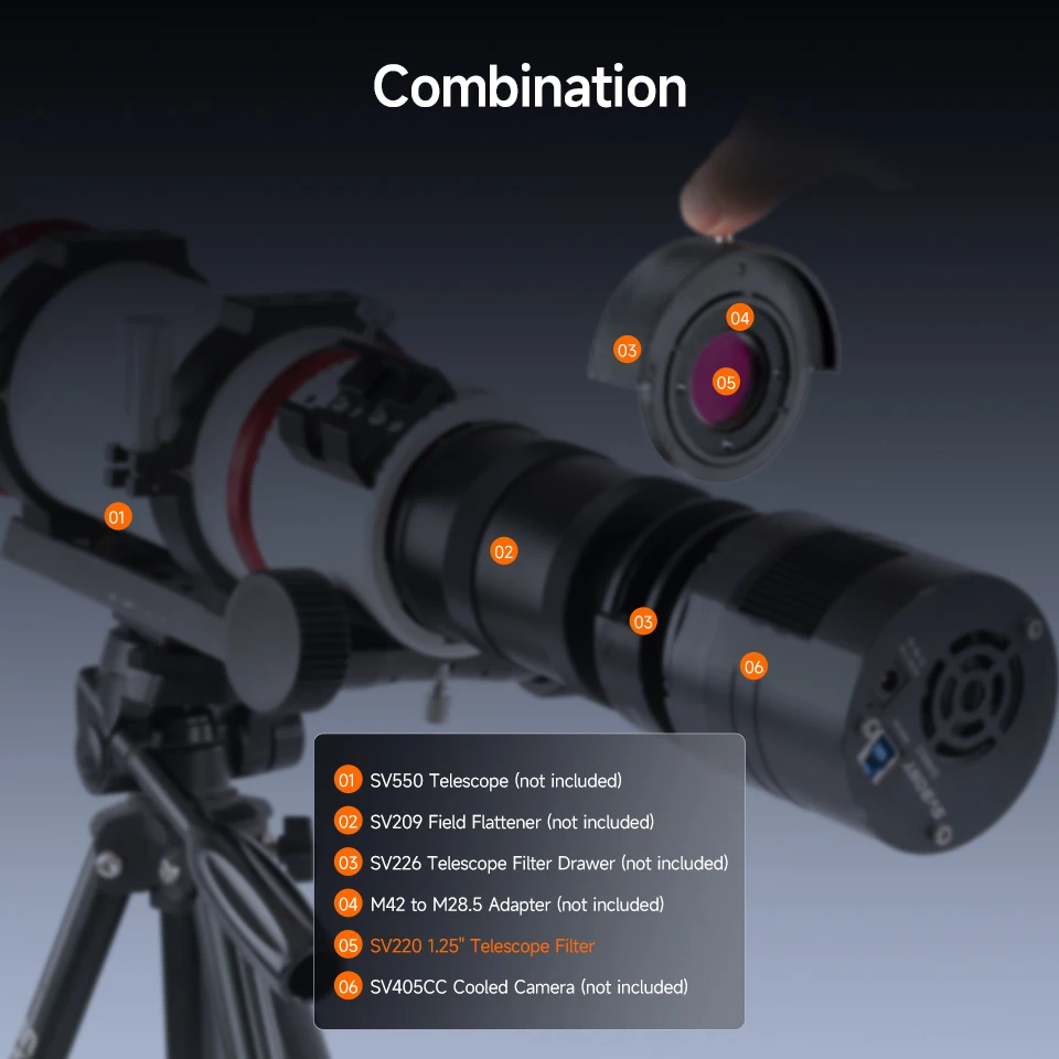 Svbony SV220 Teleskopfilter, H-Alpha und OIII, 3 nm Dualband 1,25 Zoll/2 Zoll Nebelfilter für Astrofotografie – Detail 18