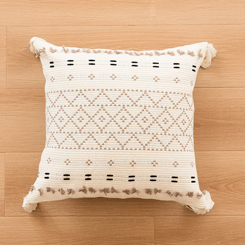 Nordic Cushion with Tassel Luxury Cushion Pillow for Chair Bed Living Room Sofa Waist Cushion Removable Washable 45x45cm