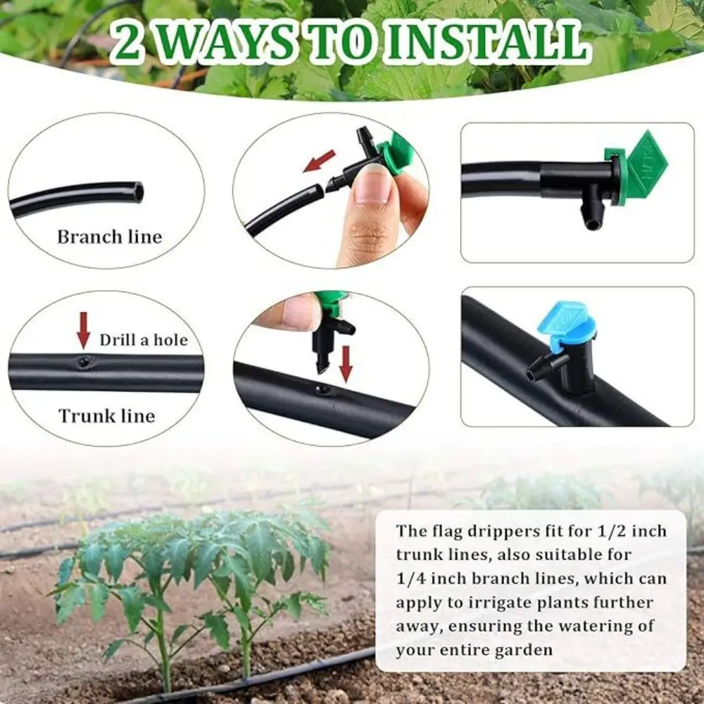 Plastic Garden Irrigation Drip Emitter 4L/H 8L/H 16L/H Barbed Connector Micro-Sprinkler Nozzle Detachable Adjustable