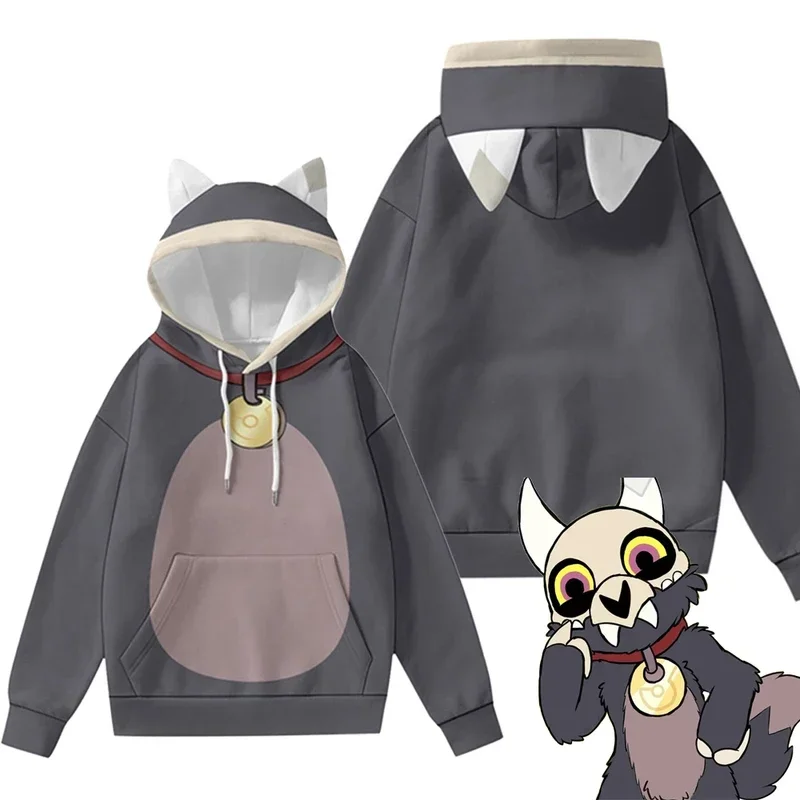 King Cosplay Hoodie Cartoon The Owl Cosplay House Costume Hooded Sweatshirt Women Men Adult Halloween Fantasia Pullover MN11